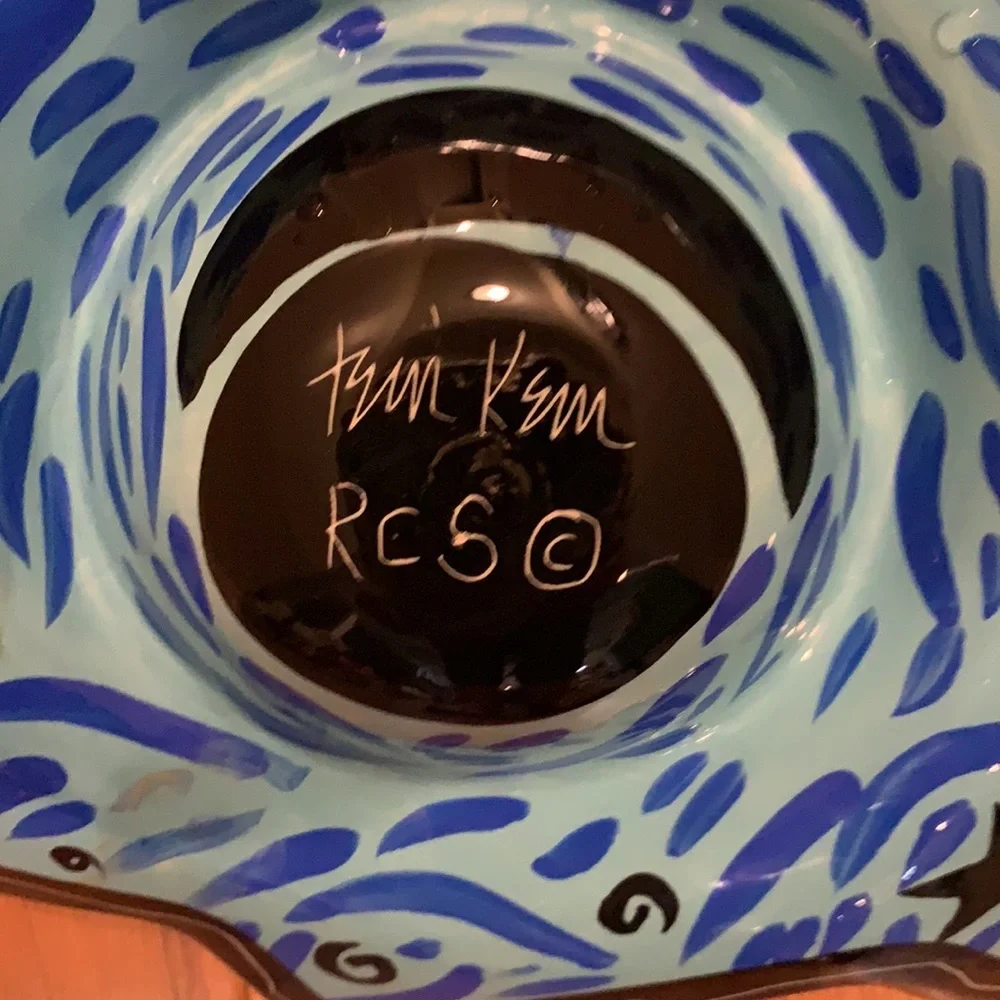 Surrealist designed Halloween platter with a dip and chip area.